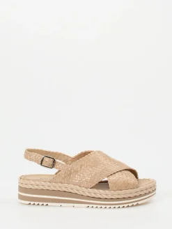 – Plateau-Sandale aus Flechtleder*Pons Quintana Hot