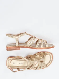 – Sandalen aus Metallic-Leder farben*Pons Quintana