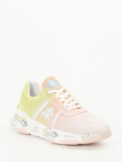 Damen Premiata – Sneaker aus Mesh und Nylon pfirsichrosa