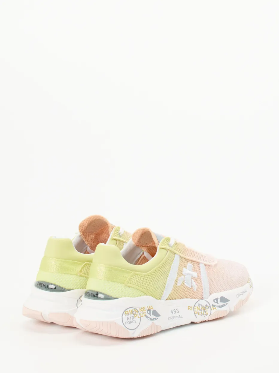 Damen Premiata – Sneaker aus Mesh und Nylon pfirsichrosa