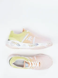 Damen Premiata – Sneaker aus Mesh und Nylon pfirsichrosa