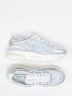 – Sneaker aus Metallicleder und Mesh silber*Premiata Online