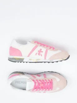 Damen Premiata – Sneaker aus Veloursleder in Rosé