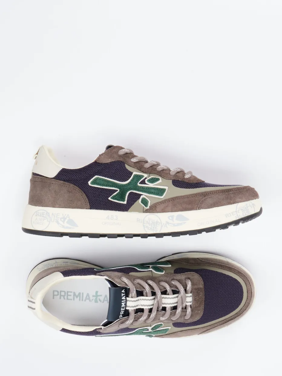 Herren Premiata – Sneaker aus Veloursleder Dunkelviolett