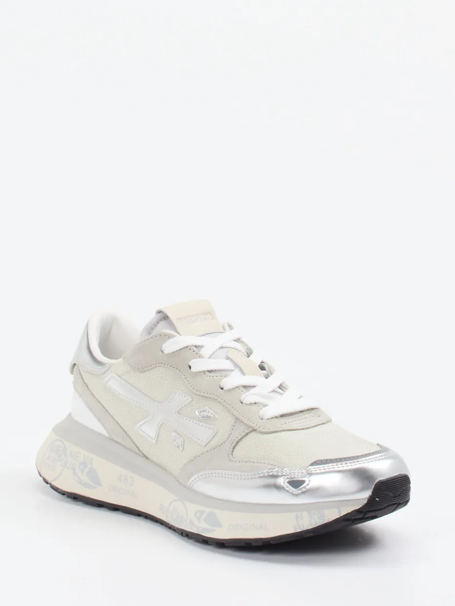 Damen Premiata – Sneaker aus Veloursleder mit Metallic-Details