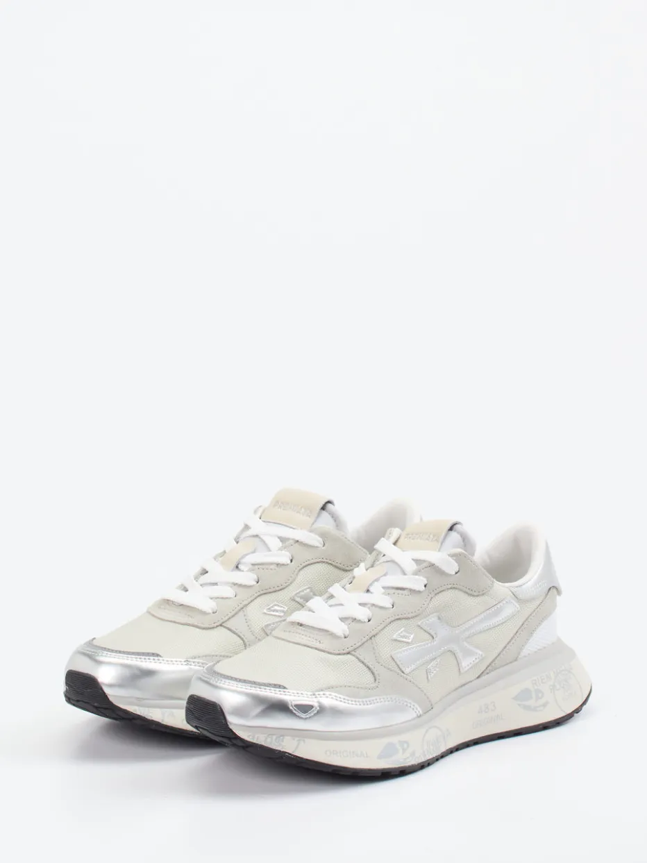 Damen Premiata – Sneaker aus Veloursleder mit Metallic-Details