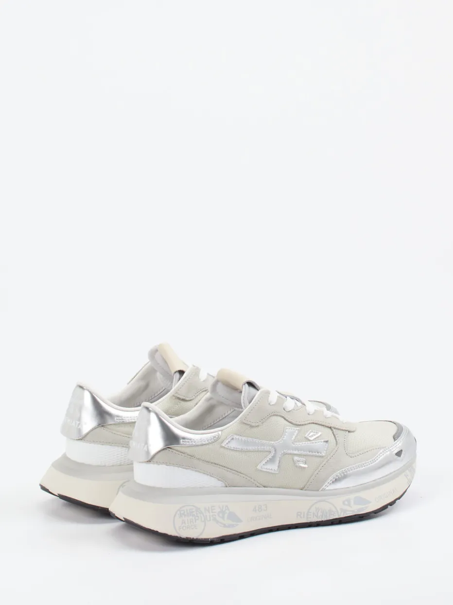 Damen Premiata – Sneaker aus Veloursleder mit Metallic-Details