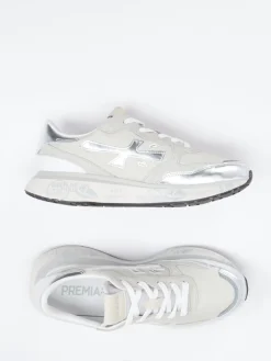 Damen Premiata – Sneaker aus Veloursleder mit Metallic-Details