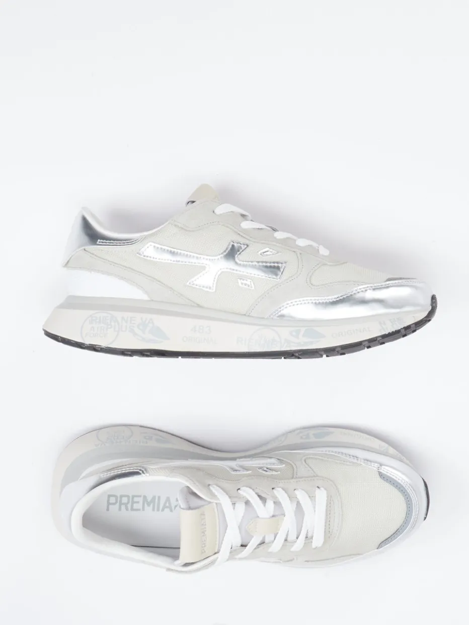 Damen Premiata – Sneaker aus Veloursleder mit Metallic-Details