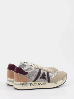 Damen Premiata – Sneaker aus Veloursleder und Pailletten-Mesh