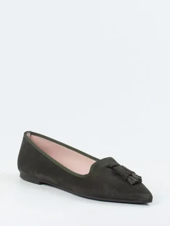 Damen Pretty Ballerinas – Ballerinas aus Veloursleder oliv