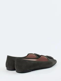 Damen Pretty Ballerinas – Ballerinas aus Veloursleder oliv