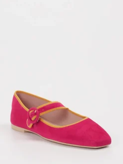 Damen Pretty Ballerinas – Mary-Jane-Ballerinas aus Veloursleder Pink