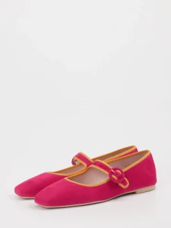 Damen Pretty Ballerinas – Mary-Jane-Ballerinas aus Veloursleder Pink