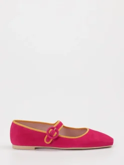 Damen Pretty Ballerinas – Mary-Jane-Ballerinas aus Veloursleder Pink
