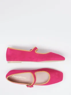 Damen Pretty Ballerinas – Mary-Jane-Ballerinas aus Veloursleder Pink