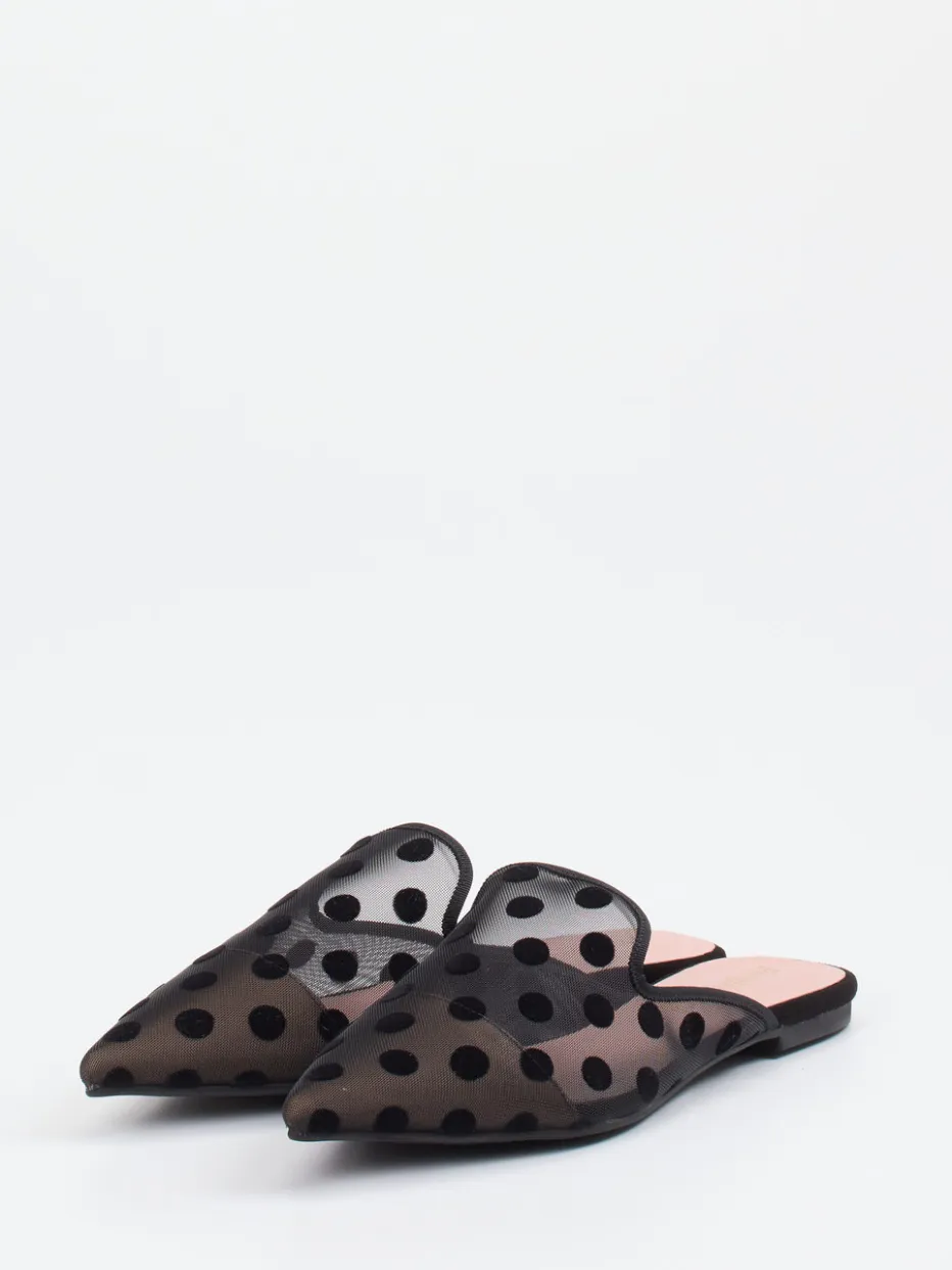 – Mules aus Netz mit Samt-Punkten*Pretty Ballerinas Online