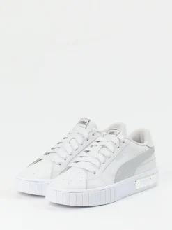 Damen Puma – Low-Top-Sneaker aus Leder mit Silberdetail