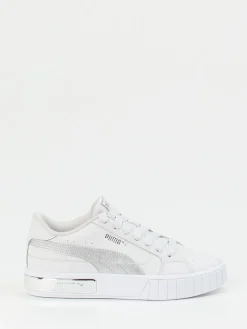 Damen Puma – Low-Top-Sneaker aus Leder mit Silberdetail