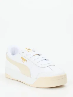 Damen Puma – Sneaker aus Glattleder in mit Goldakzenten