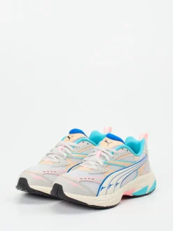 Damen Puma – Sneaker aus Mesh und Synthetikleder Hellgrau