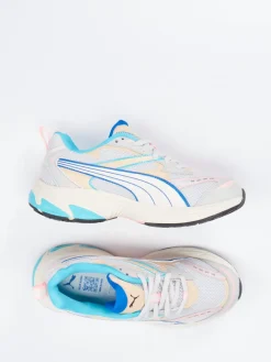 Damen Puma – Sneaker aus Mesh und Synthetikleder Hellgrau