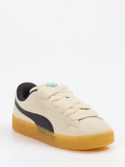 Damen Puma – Sneaker aus Veloursleder in Cremeweiß