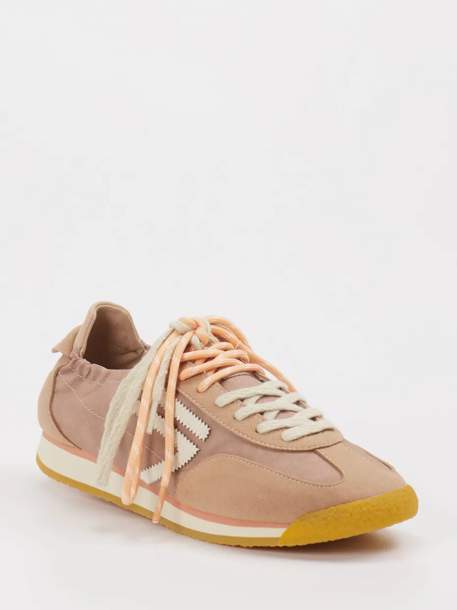 Damen Puraai – Retro-Sneaker aus Velour/Textil altrosa
