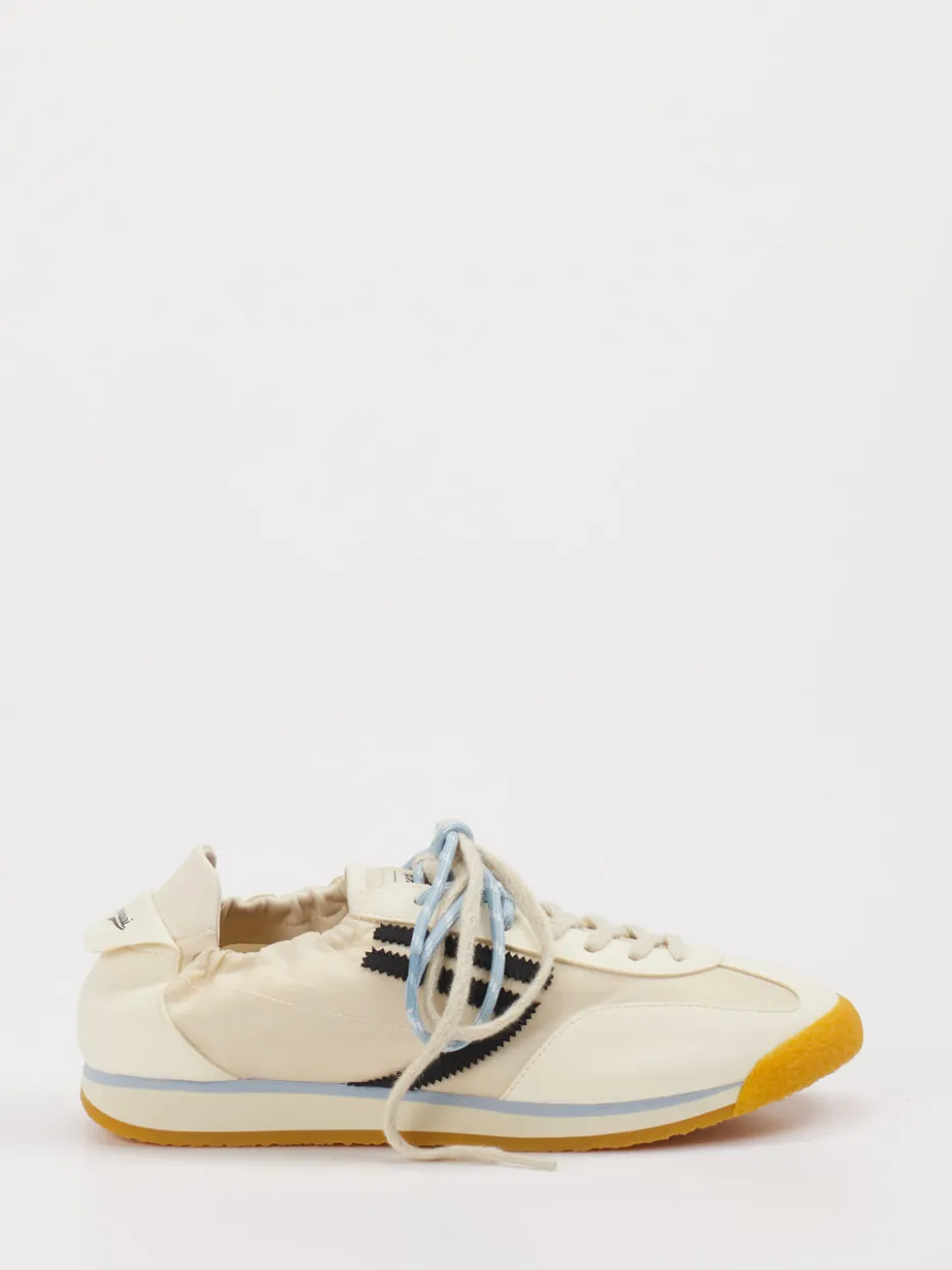 Damen Puraai – Sneaker aus Velour und Textil creme