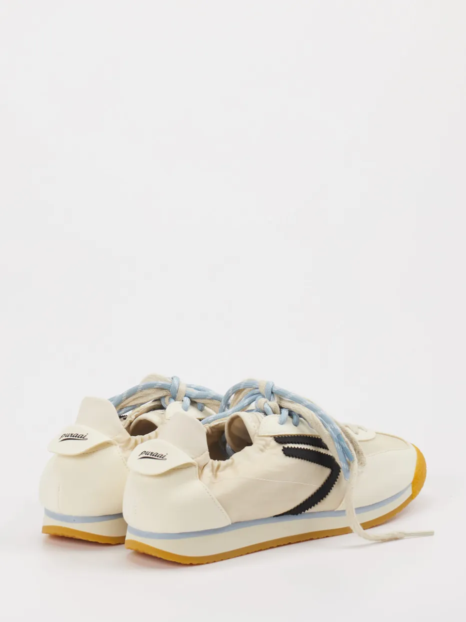 Damen Puraai – Sneaker aus Velour und Textil creme