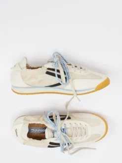 Damen Puraai – Sneaker aus Velour und Textil creme