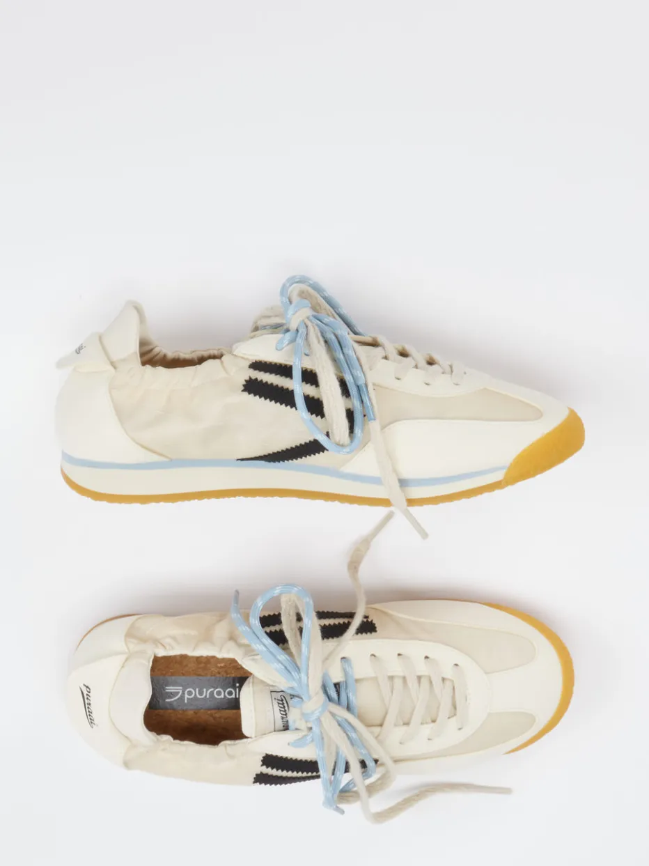 Damen Puraai – Sneaker aus Velour und Textil creme