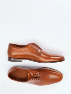– Derby-Schnürschuh aus Glattleder Cognac*Quarvif Online