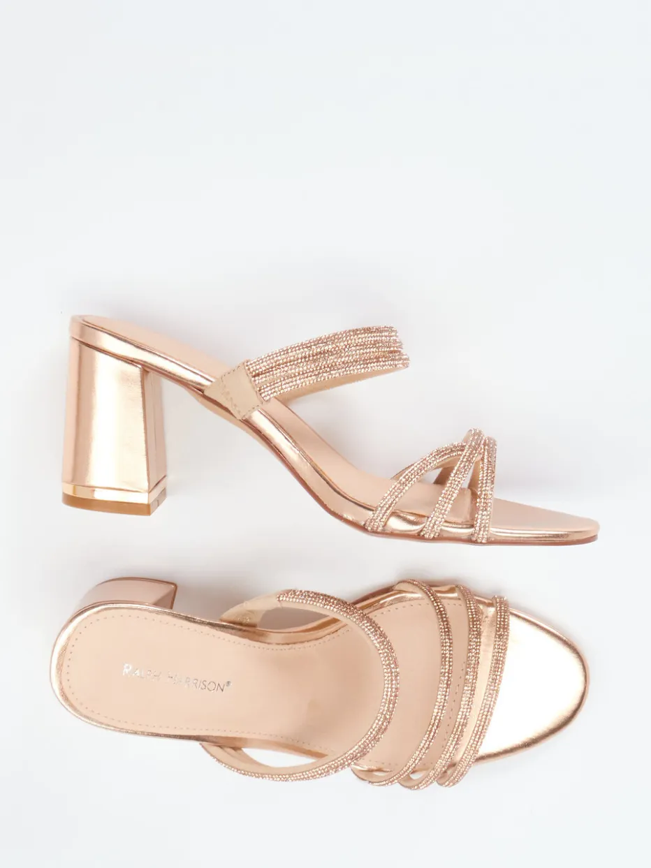 Damen Ralph Harrison – Abendsandale aus Metallic in Roségold