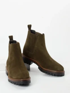 Damen Ralph Harrison – Chelsea Boots aus Veloursleder oliv