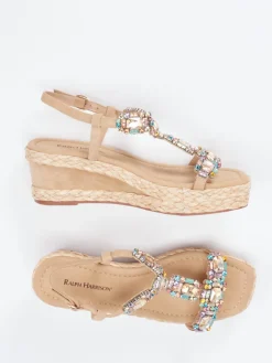 Damen Ralph Harrison – Keilsandalette aus Veloursleder