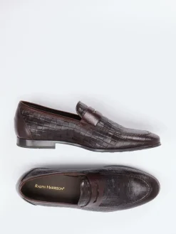 Herren Ralph Harrison – Loafer aus geprägtem Leder Dunkel