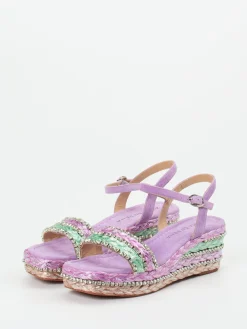 – Plateau-Sandale aus Veloursleder Flieder*Ralph Harrison Hot