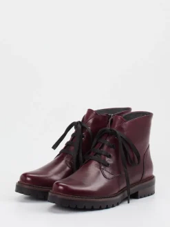 – Schnürstiefeletten aus Lammleder Bordeaux*Ralph Harrison Discount
