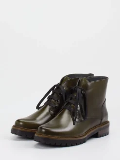 – Schnürstiefelette aus Lammleder Oliv*Ralph Harrison