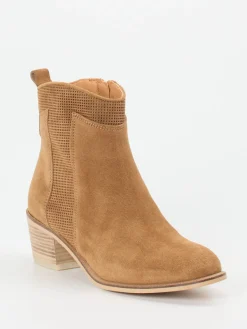 – Stiefelette aus Veloursleder Cognac*Ralph Harrison Sale