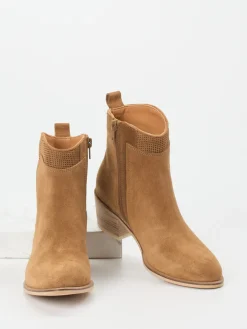 – Stiefelette aus Veloursleder Cognac*Ralph Harrison Sale