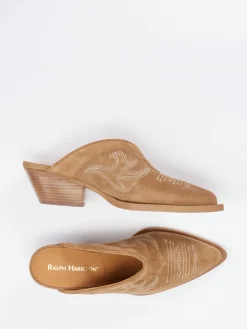 – Western-Mules aus Veloursleder Cognac*Ralph Harrison Hot