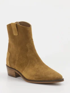 Damen Ralph Harrison – Western-Stiefelette aus Veloursleder Cognac