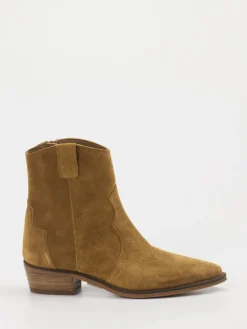 Damen Ralph Harrison – Western-Stiefelette aus Veloursleder Cognac