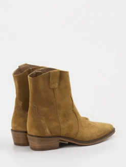 Damen Ralph Harrison – Western-Stiefelette aus Veloursleder Cognac
