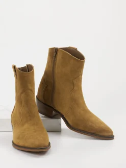 Damen Ralph Harrison – Western-Stiefelette aus Veloursleder Cognac