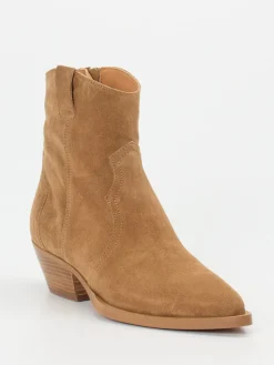 Damen Ralph Harrison – Western-Stiefelette aus Veloursleder Cognac