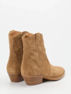 Damen Ralph Harrison – Western-Stiefelette aus Veloursleder Cognac