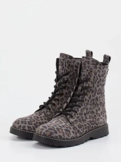 – Schnürboots aus Leder Taupe Leoprint*Ralph Harrison Classic Discount